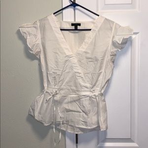J Crew Peplum White Shirt